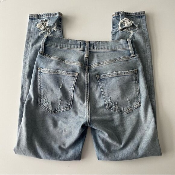 AGOLDE Jeans Womens Sophie Crop Distressed Light Wash 23 - Picture 4 of 7